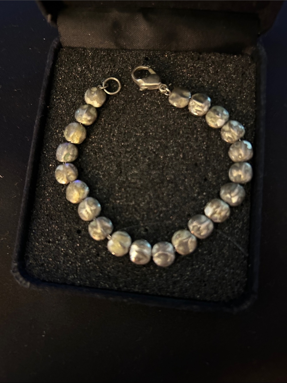 Nine West Iridescent Gray Pearl Beaded Bracelet